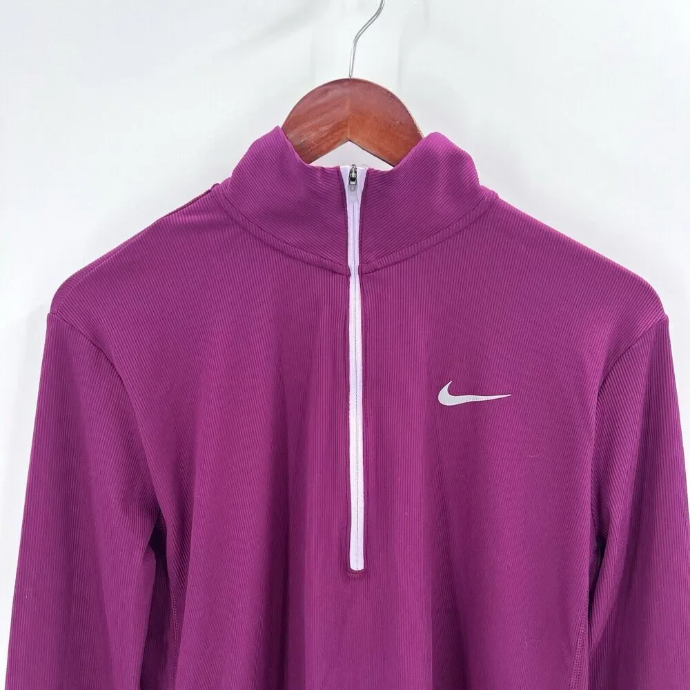 Nike Dri-Fit Element Half Zip Pullover Long Sleeve Running Purple